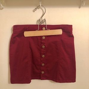 Button up maroon skirt, forever 21